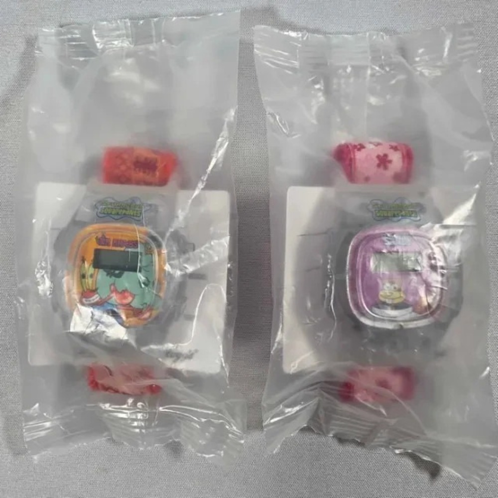 Kellogg's 2004 Spongebob Squarepants Movie Wrist Watches Lot of 2 - Mr. Krabs